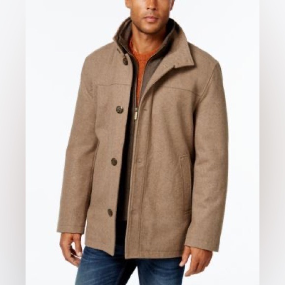 London Fog Men's Wool-Blend Layered Car Coat size Medium - Picture 1 of 13